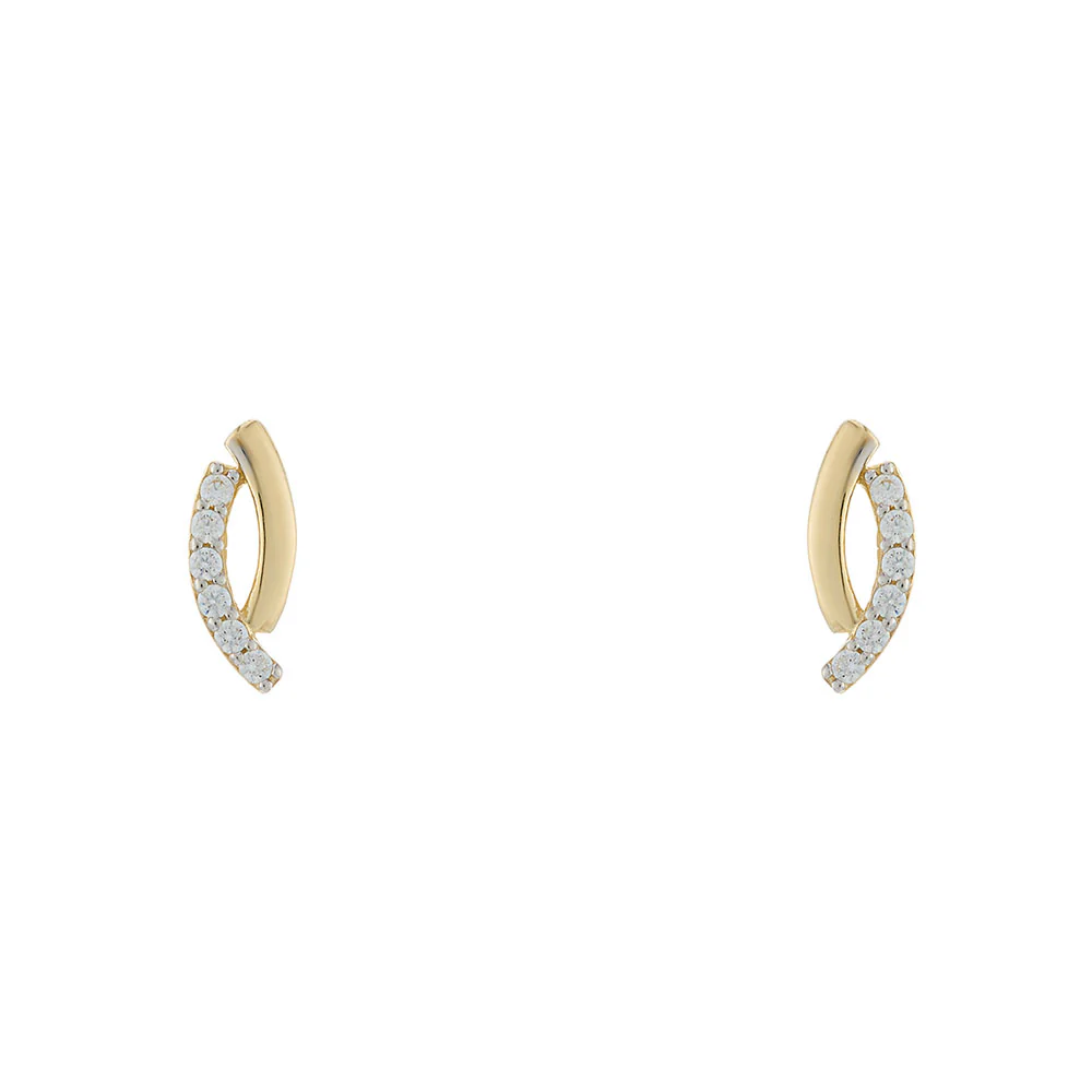 9ct Yellow Gold 6x Zirconia Stud Earrings