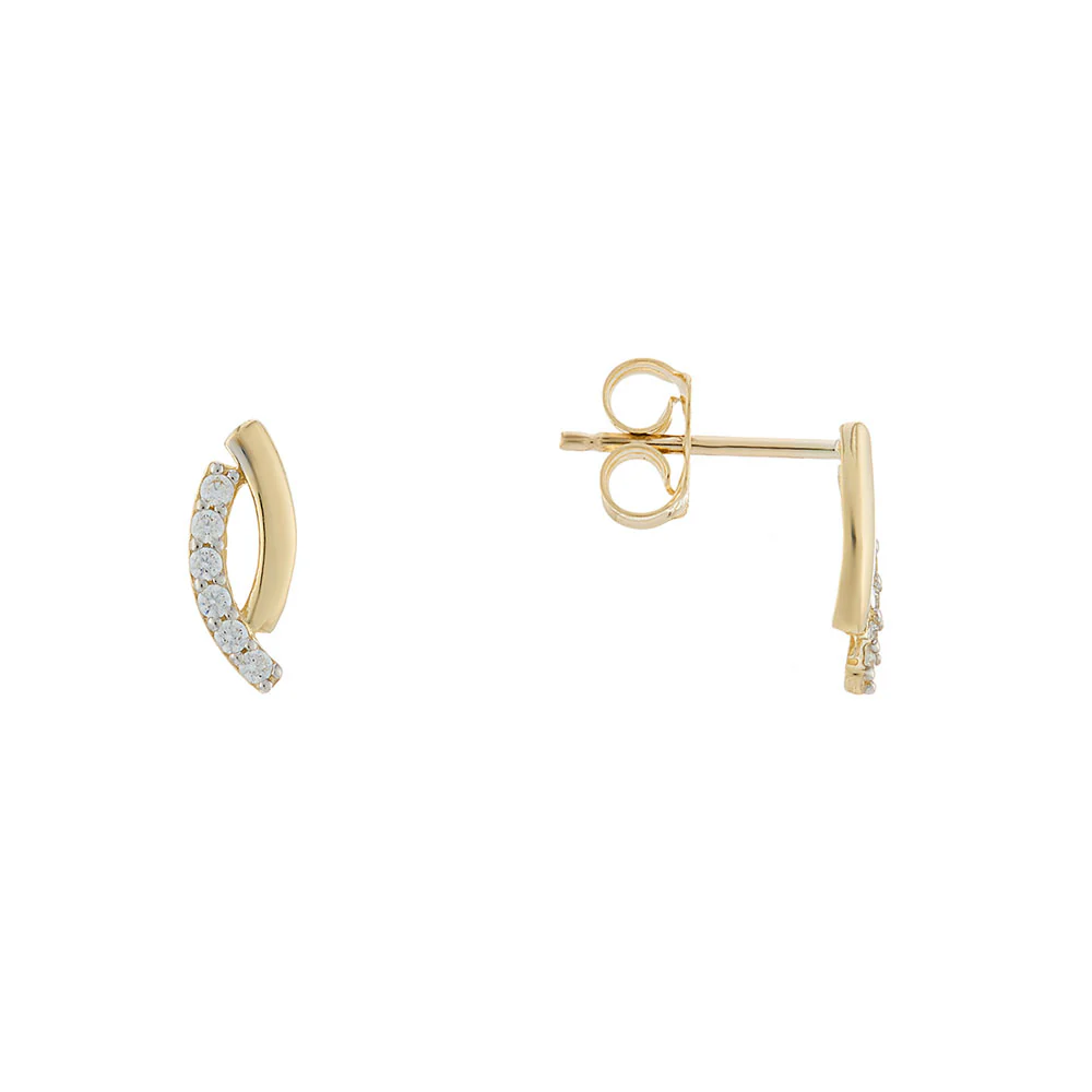 9ct Yellow Gold 6x Zirconia Stud Earrings - Image 2