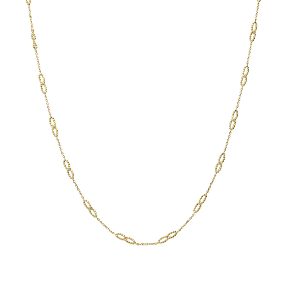9ct Yellow Gold Beaded Infinity Necklace