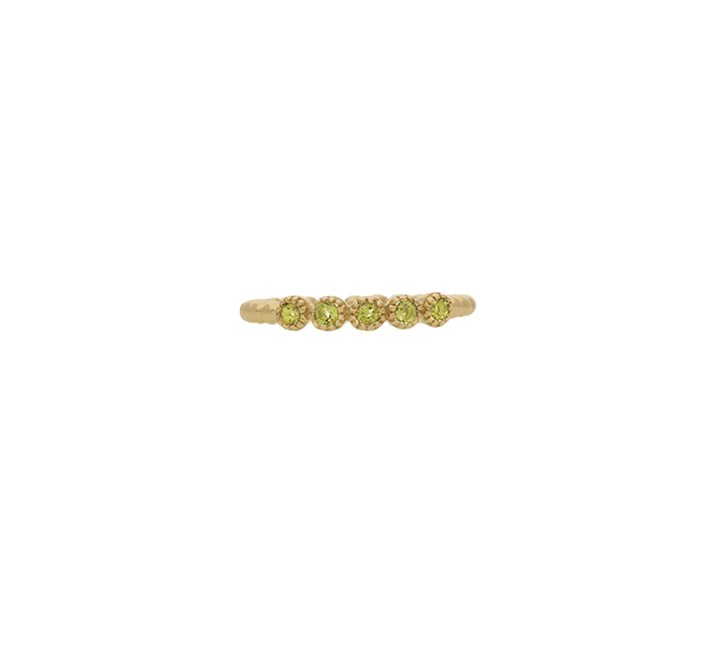 9ct Yellow Gold Bubble Peridot Ring