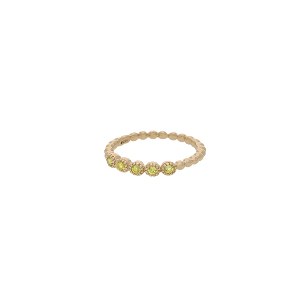 9ct Yellow Gold Bubble Peridot Ring - Image 2