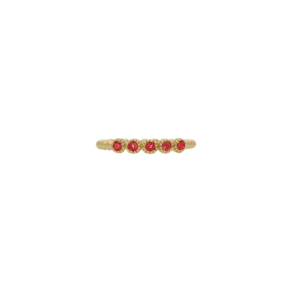 9ct Yellow Gold Ruby Bubble Ring
