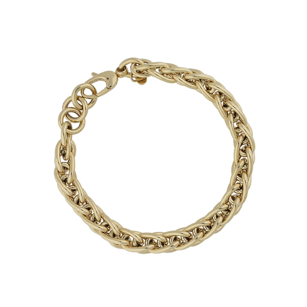 9ct Yellow Gold Chunky Spiga Chain Bracelet