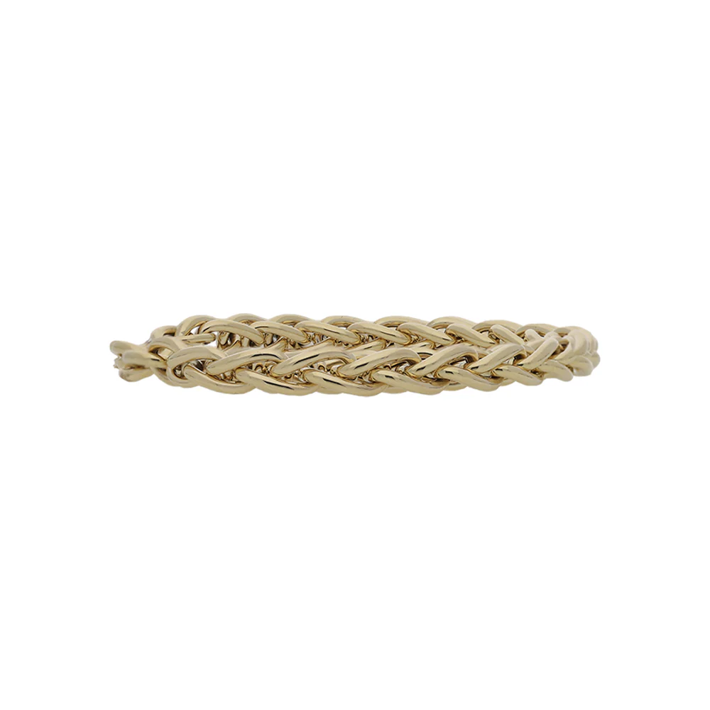 9ct Yellow Gold Chunky Spiga Chain Bracelet - Image 2