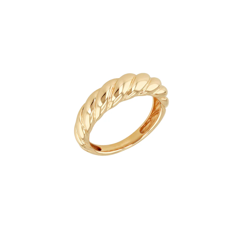 9ct Yellow Gold Chunky Twist Dome Ring