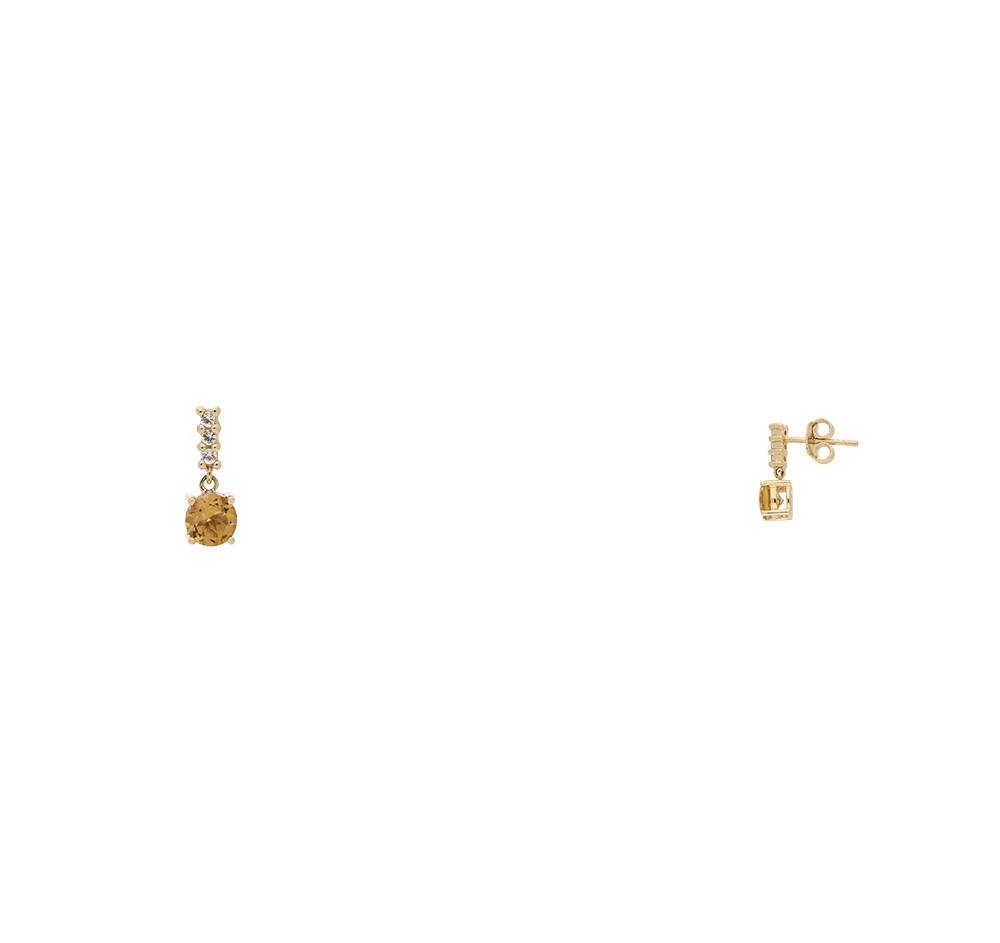 9ct Yellow Gold Citrine Drop Earring - Image 2