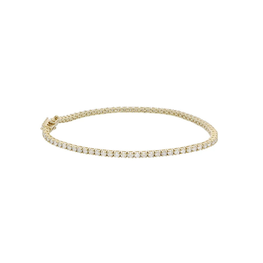 9ct Yellow Gold Claw Set Diamond Tennis Bracelet