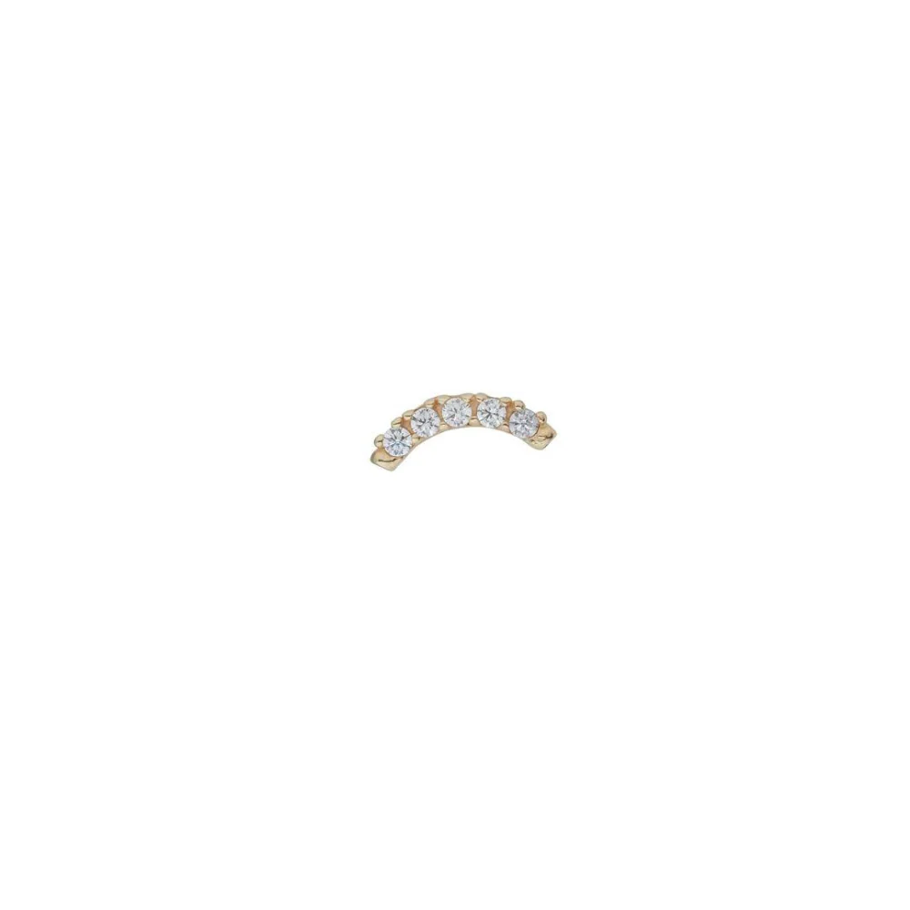 9ct Yellow Gold CZ Arch Garland Single Stud