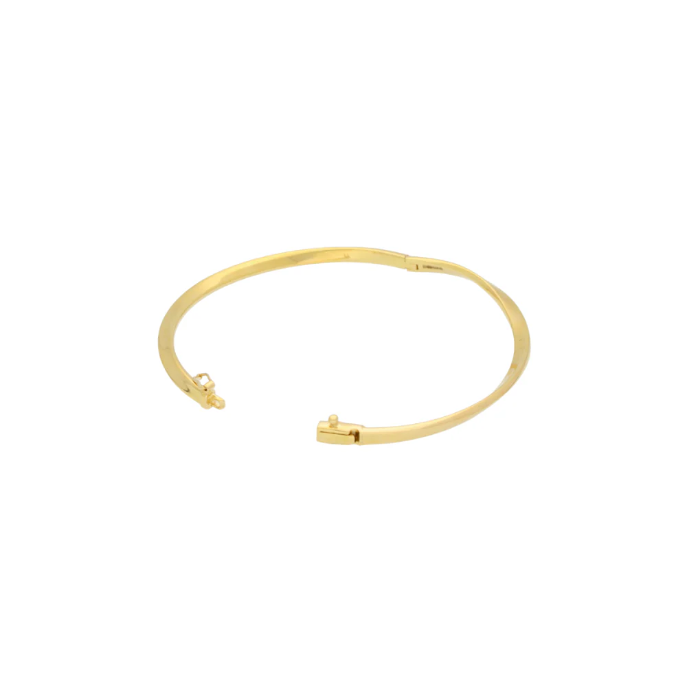 9ct Yellow Gold Curl Narrow Bangle - Image 3
