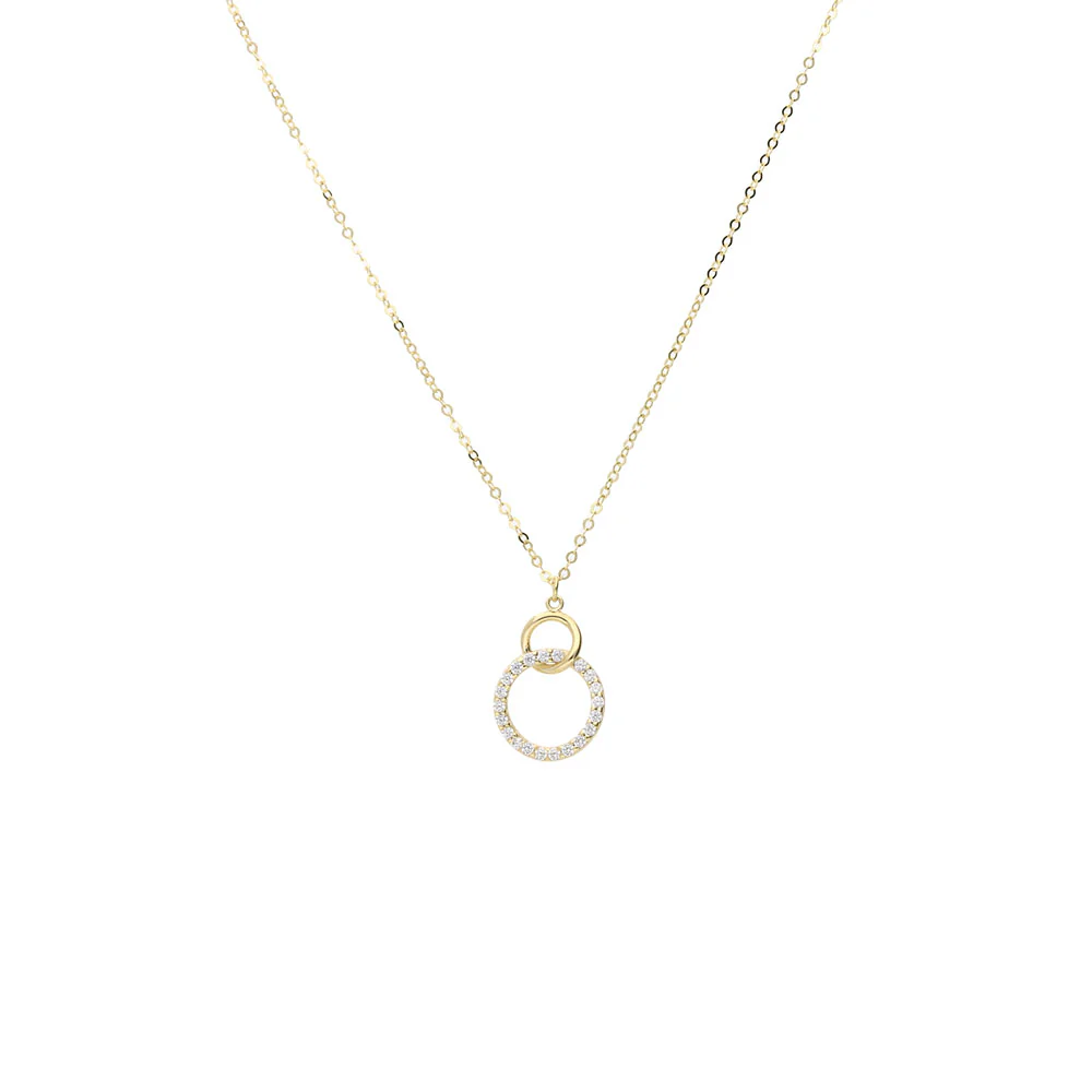 9ct Yellow Gold CZ Twisted Ring Pendant