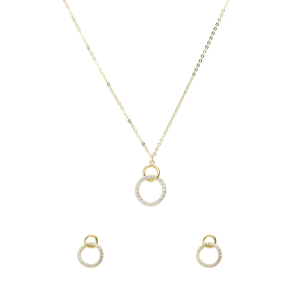 9ct Yellow Gold CZ Twisted Ring Pendant - Image 4