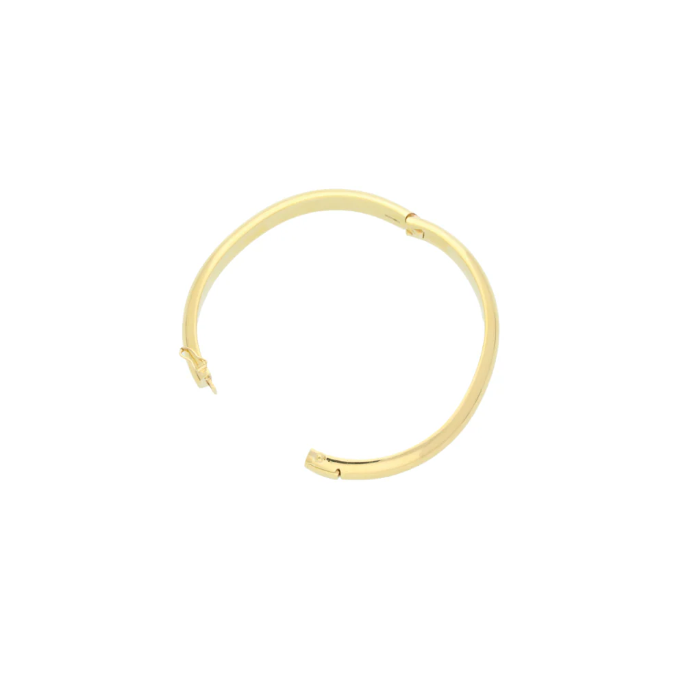 9ct Yellow Gold D Shape Wide Bangle - Image 3