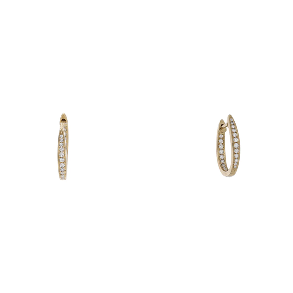 9ct Yellow Gold Diamond Graduating Hoop Earrings
