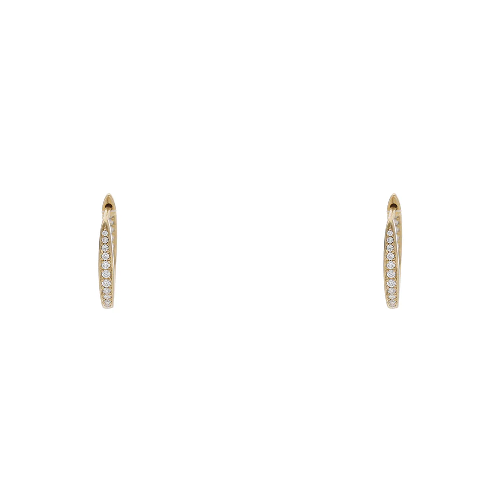 9ct Yellow Gold Diamond Graduating Hoop Earrings - Image 2