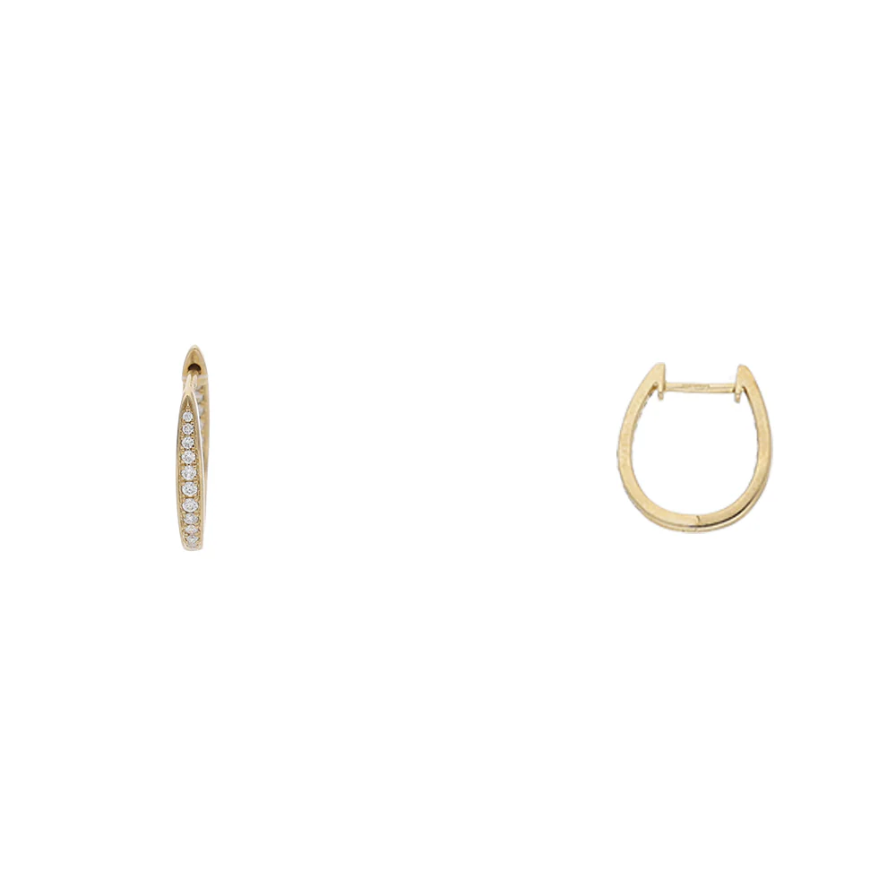 9ct Yellow Gold Diamond Graduating Hoop Earrings - Image 3