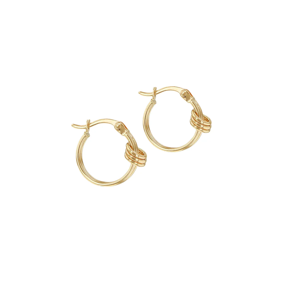 9ct Yellow Gold Double Knot Hoop Earrings