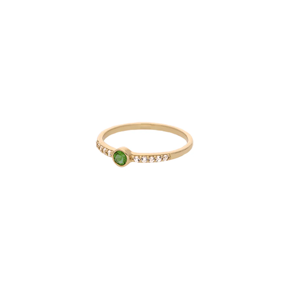 9ct Yellow Gold Emerald CZ Ring - Image 2