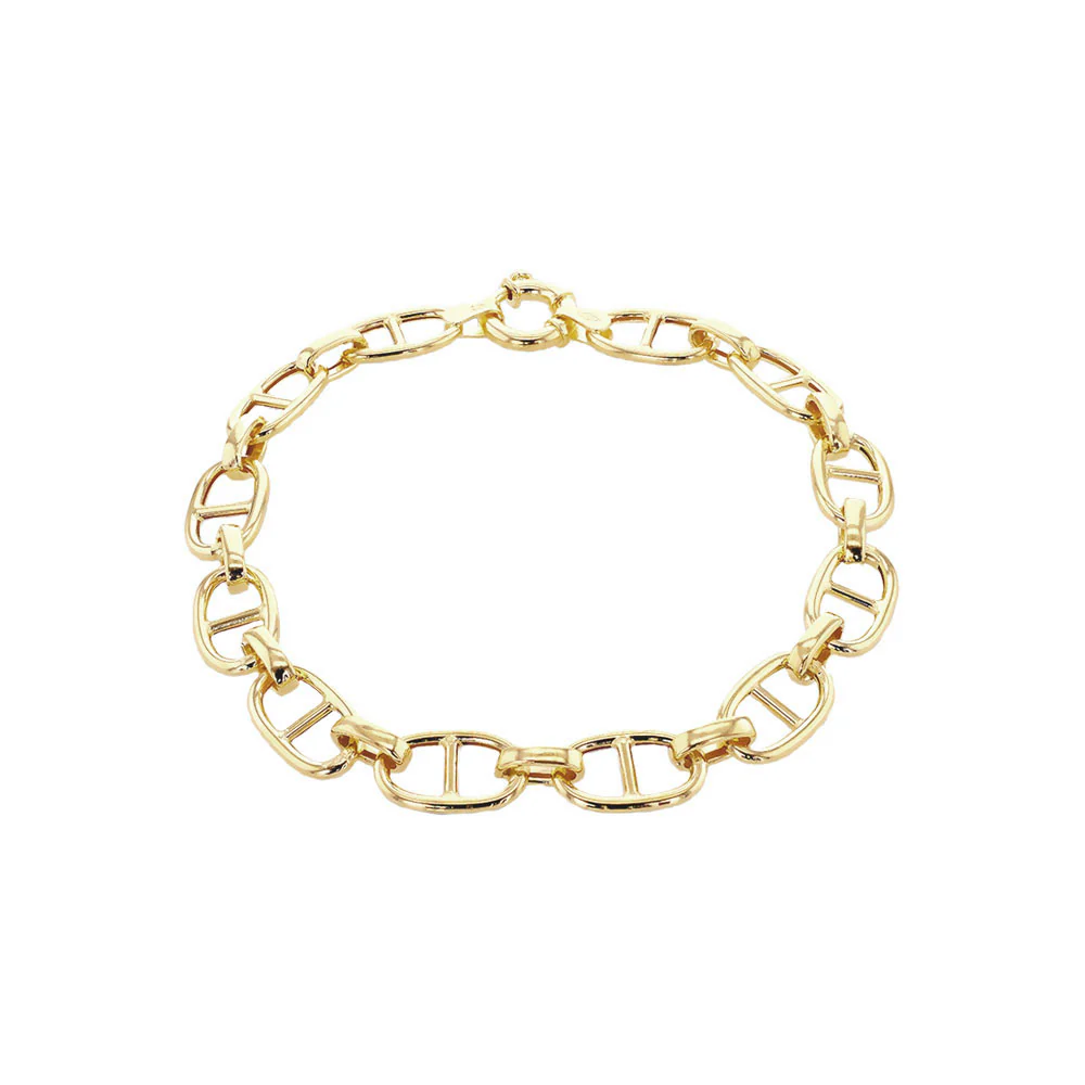 9ct Yellow Gold Flat Anchor Link Chain Bracelet