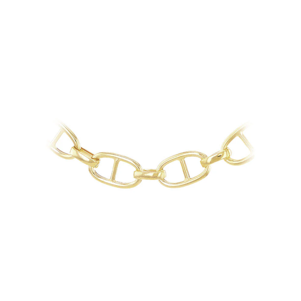 9ct Yellow Gold Flat Anchor Link Chain Bracelet - Image 2