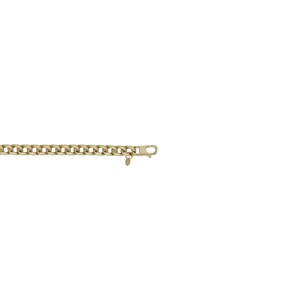 9ct Yellow Gold Flat Curb Link Men's 8" Chain Bracelet - Image 3