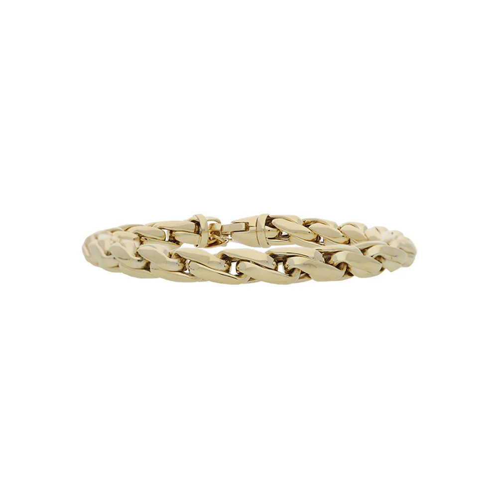 9ct Yellow Gold Flexible Twist Oval Link Bracelet