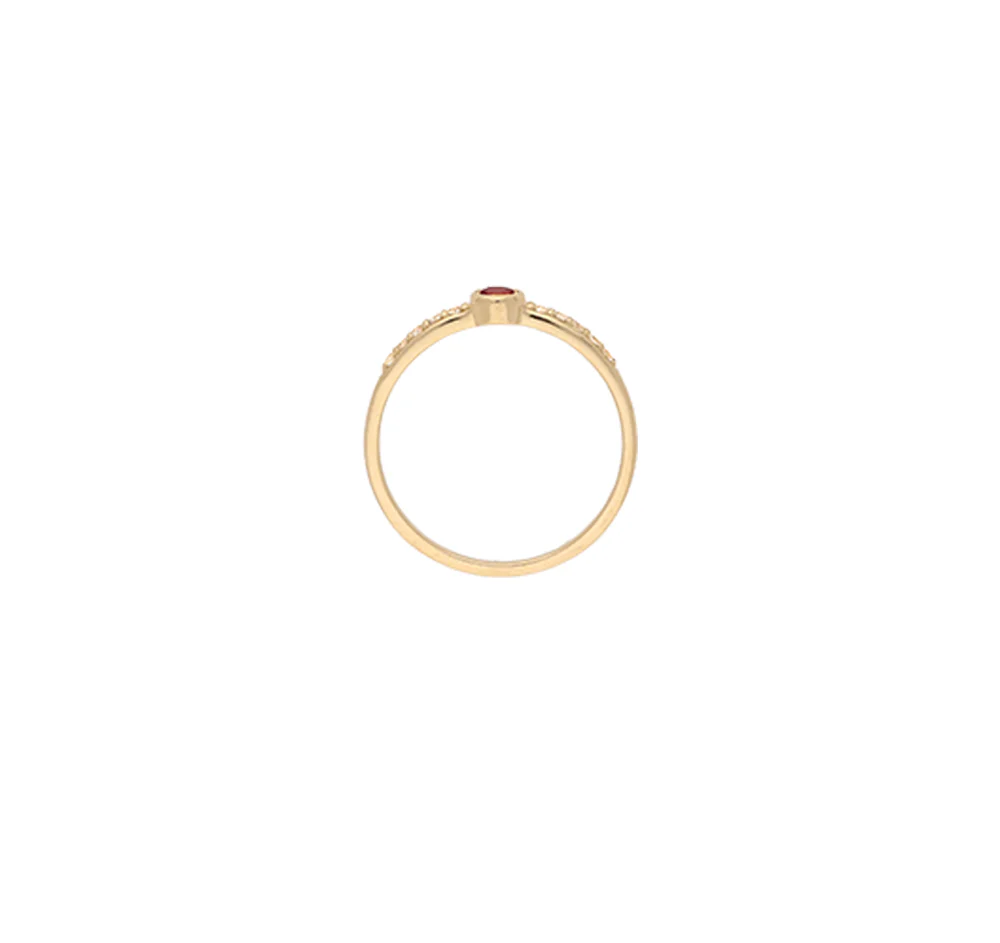 9ct Yellow Gold Garnet Ring - Image 3