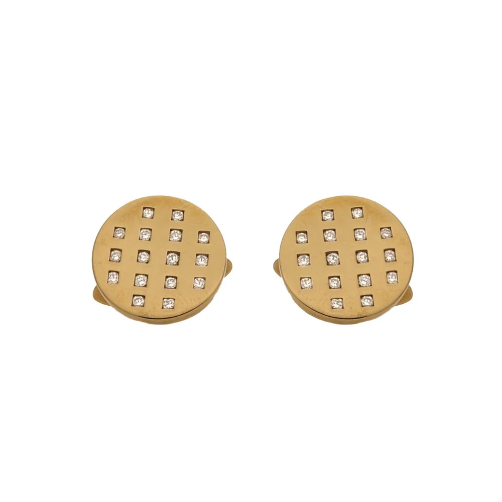 9ct Yellow Gold Geometric Diamond Cufflinks - Image 2
