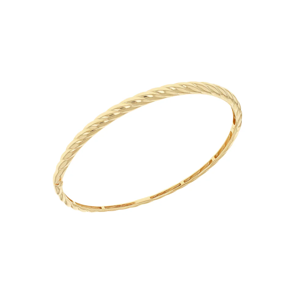 9ct Yellow Gold Hollow Twisted Bangle