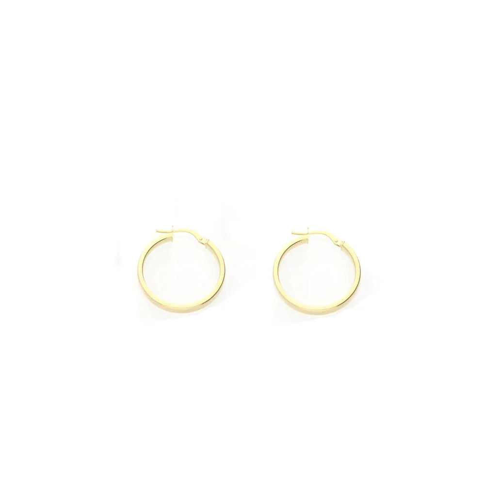 9CT Yellow Gold Hoop 3mm Tube Earrings