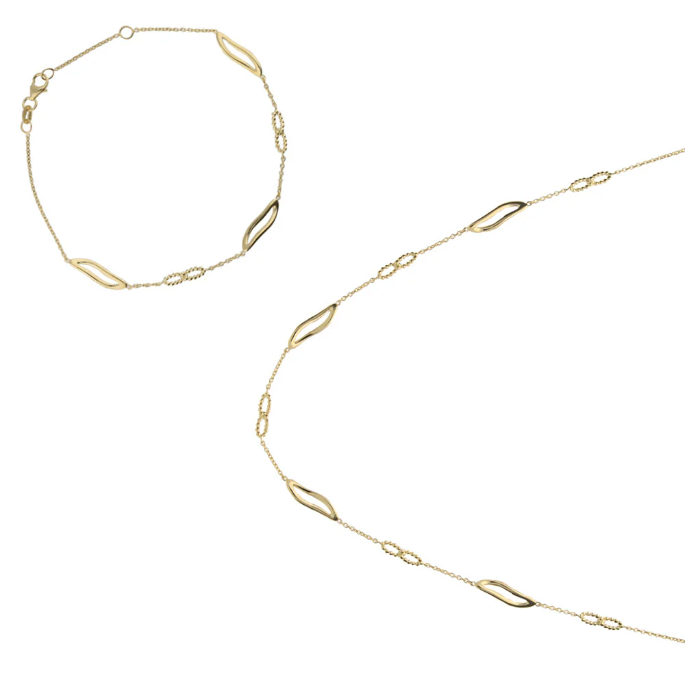 9ct Yellow Gold Infinity and Twisted Oval Bracelet - Image 4