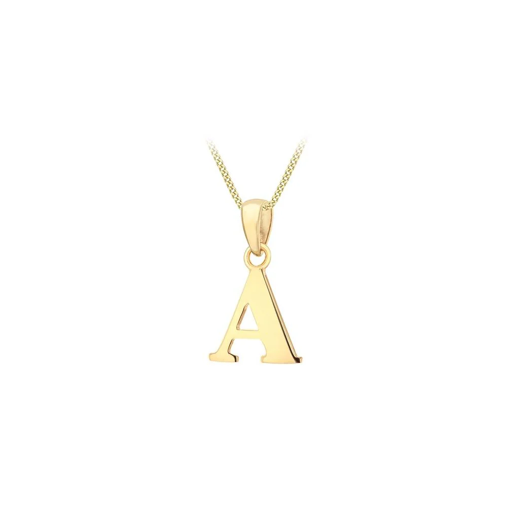 9ct Yellow Gold Initial 'A' Pendant