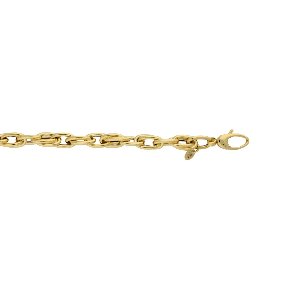 9ct Yellow Gold Interlocking Double Oval Bracelet - Image 3