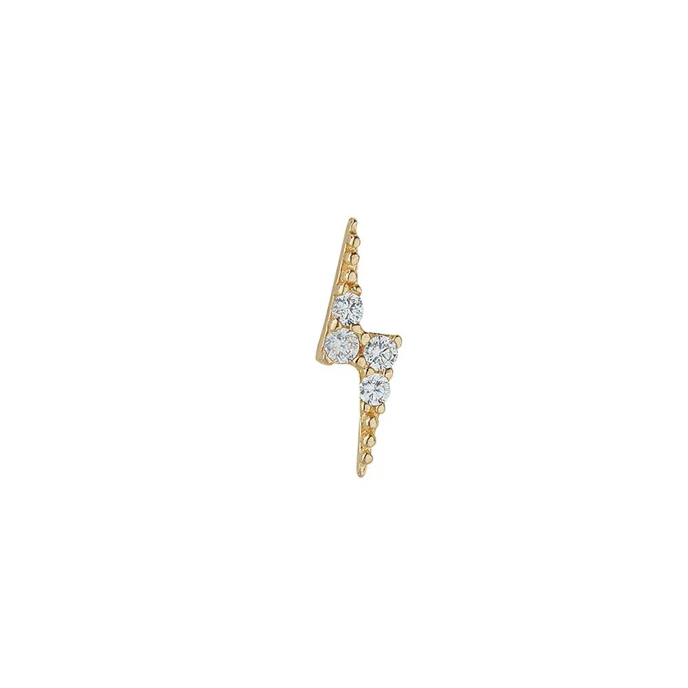9ct Yellow Gold Lightning Bold Screw Single Stud