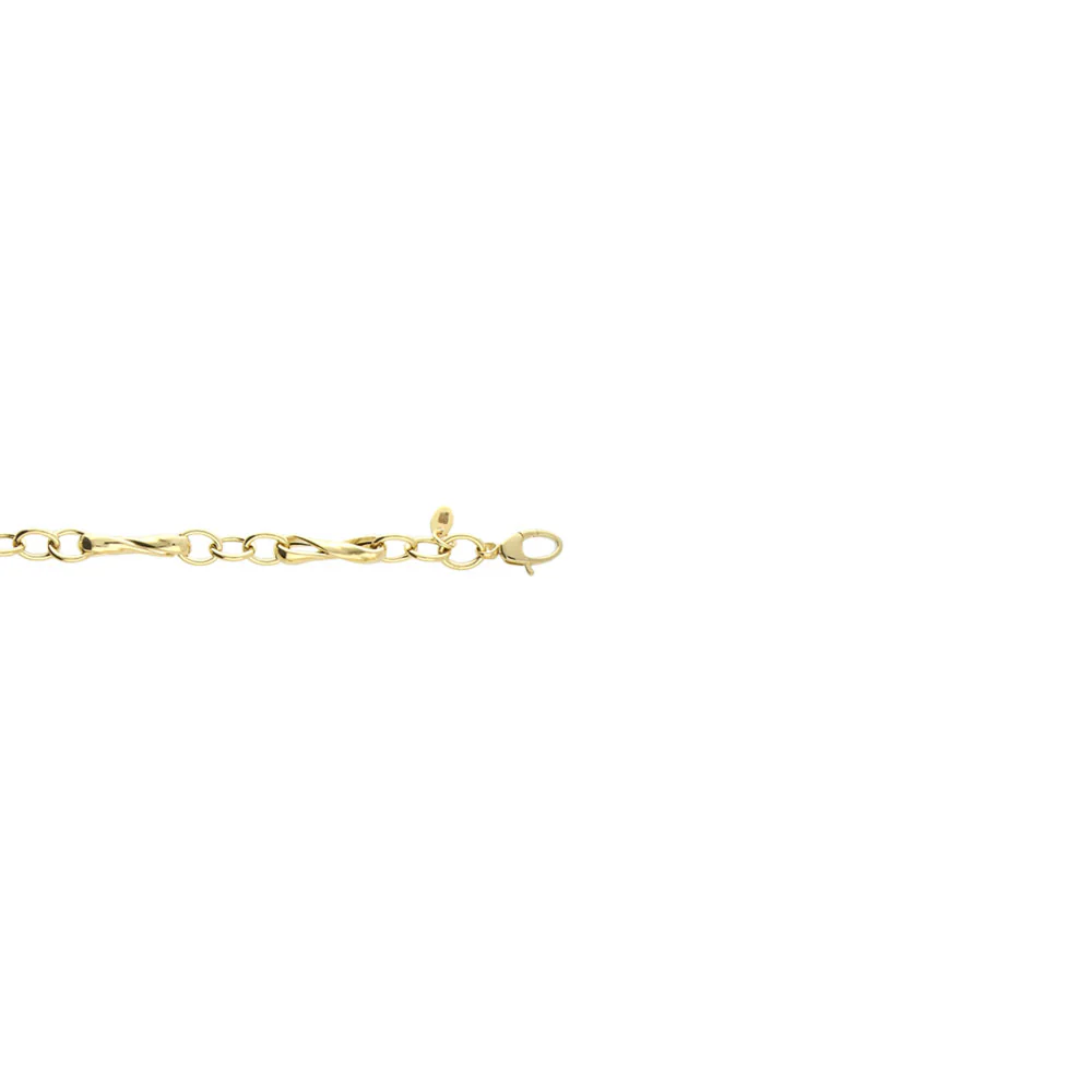 9ct Yellow Gold Long Infinity & Round Chain Bracelet - Image 2