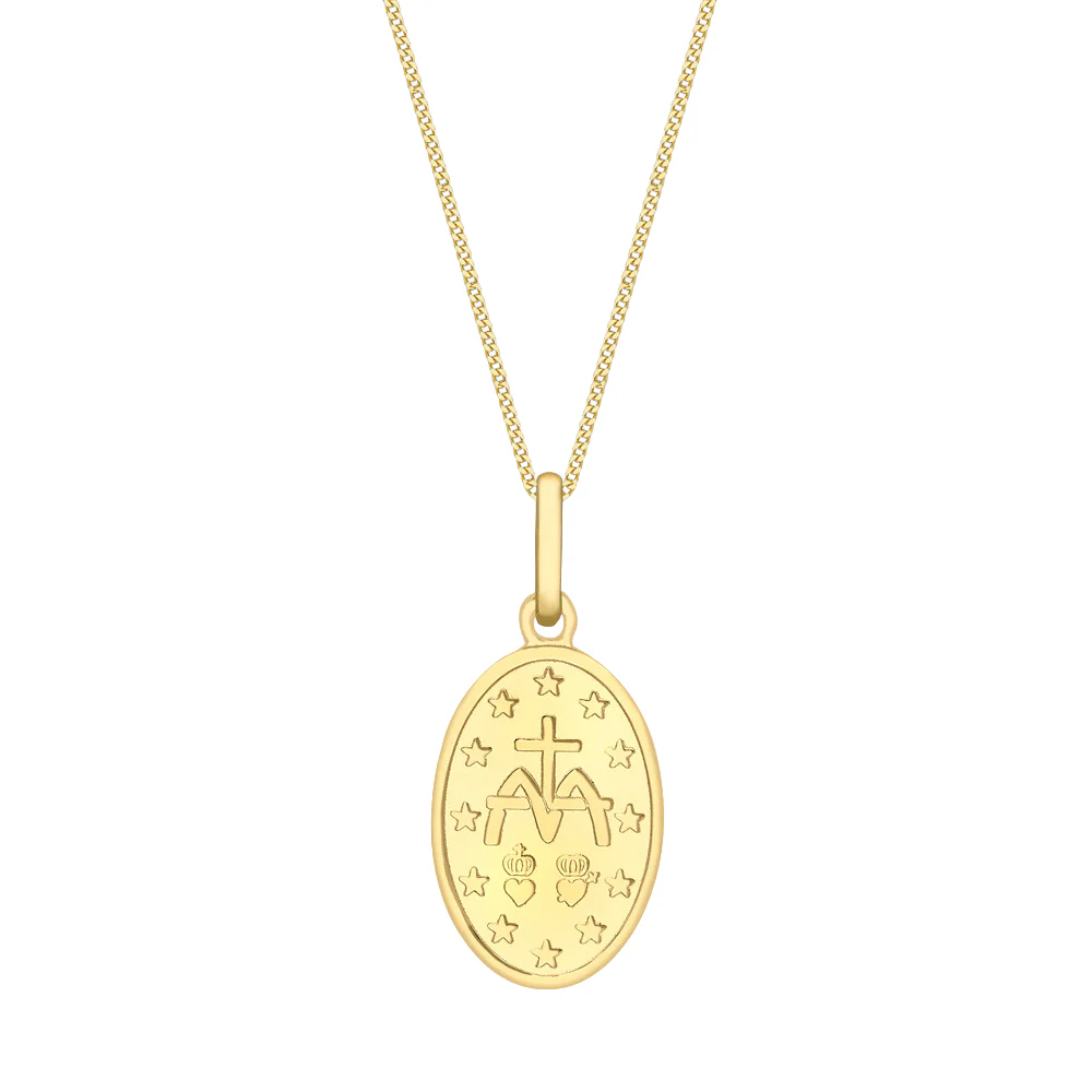 9ct Yellow Gold Oval Miraculous Medal - Image 4
