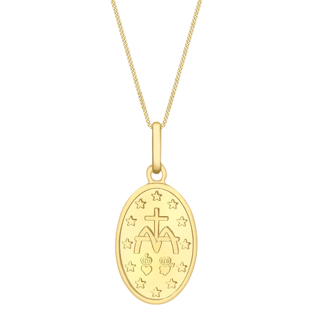 9ct Yellow Gold Oval Miraculous Medal - Image 6