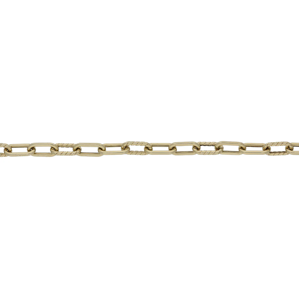 9ct Yellow Gold Polished and Twisted Open Oval Bracelet