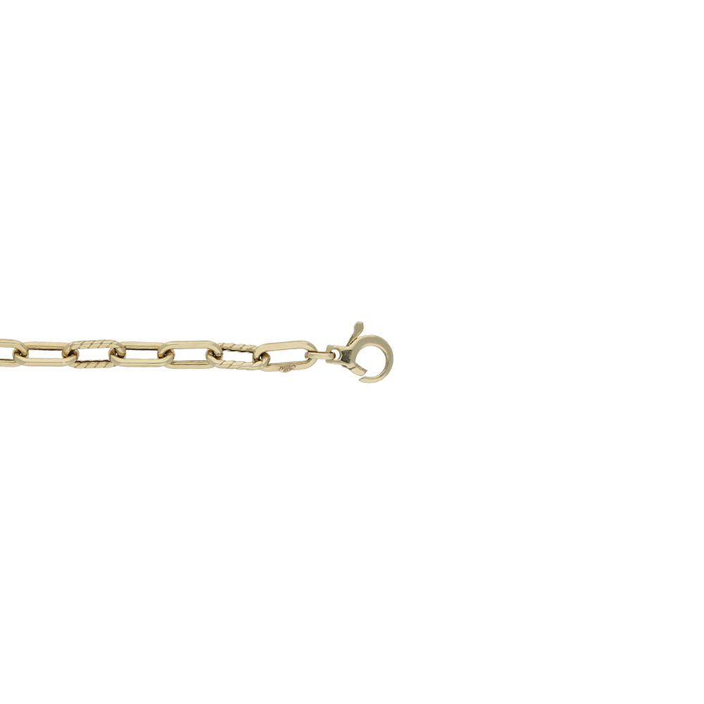 9ct Yellow Gold Polished and Twisted Open Oval Bracelet - Image 3