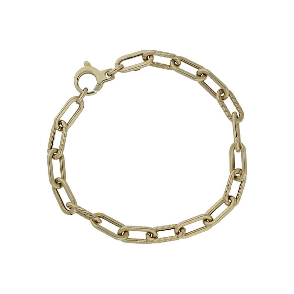 9ct Yellow Gold Polished and Twisted Open Oval Bracelet - Image 4