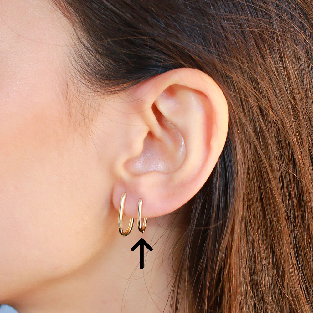 9ct Yellow Gold Polished Oval Small Hoops Earrings - Image 2