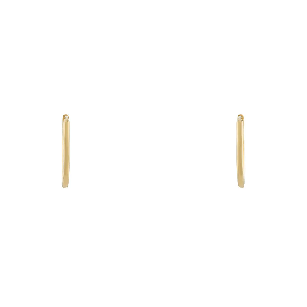 9ct Yellow Gold Polished Oval Small Hoops Earrings - Image 3