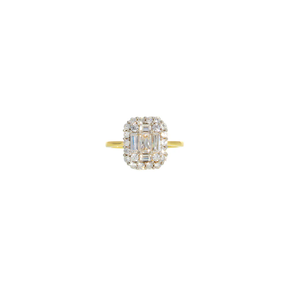 9ct Yellow Gold Princess Cut CZ Ring - Image 2