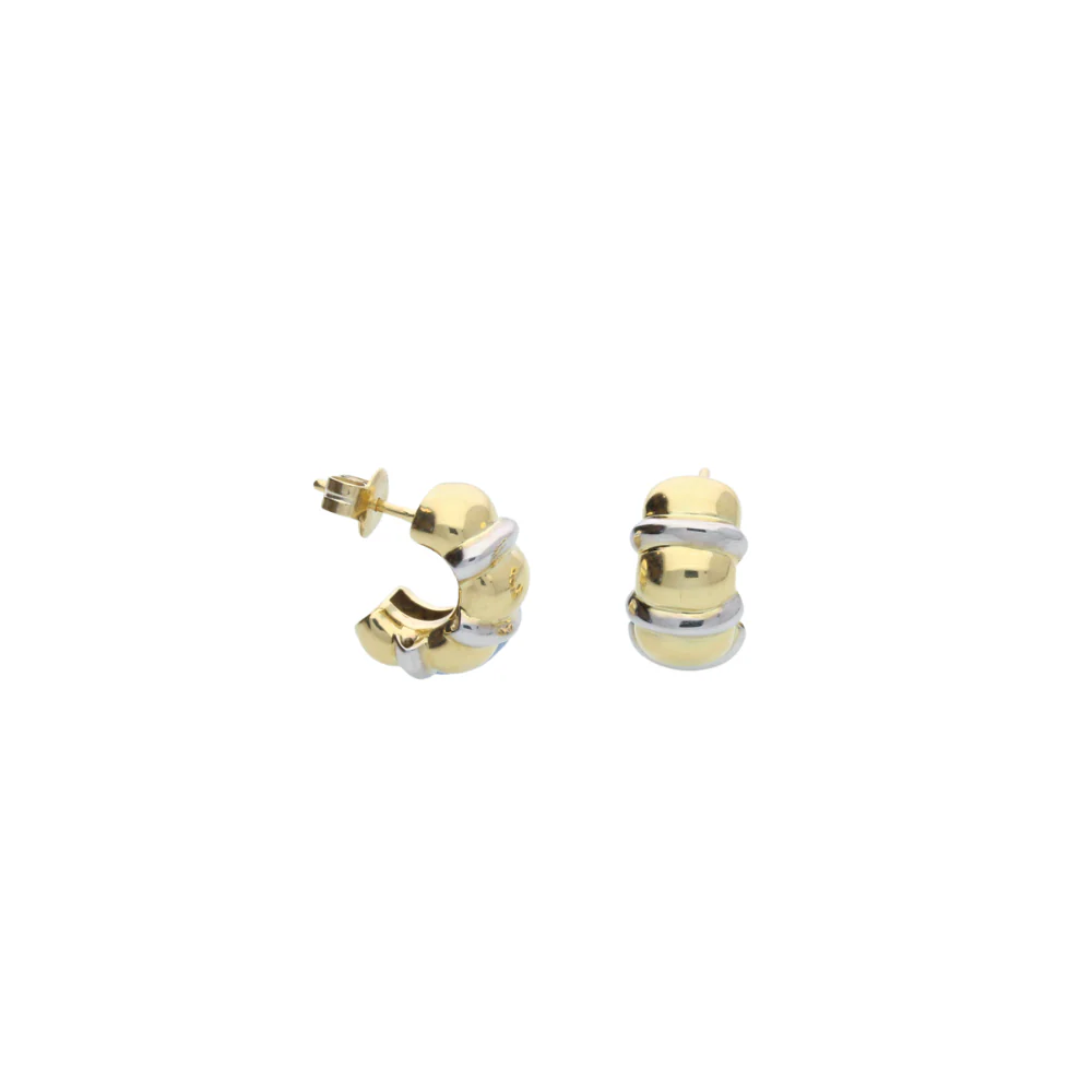 9ct Yellow Gold Ribbed Huggies Earrings