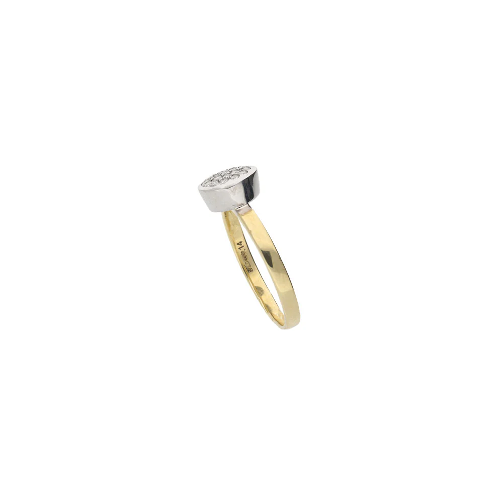 9ct Yellow Gold Round Diamond Pave Dress Ring - Image 3