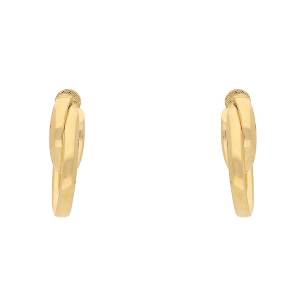 9ct Yellow Gold Round/Oval Illusion Hoop Earrings