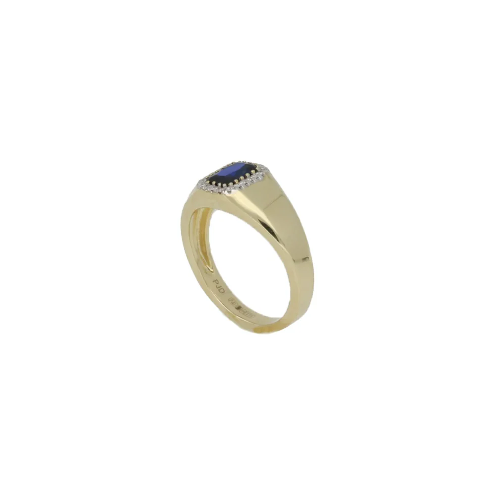 9ct Yellow Gold Sapphire and Zirconia Dress Ring
