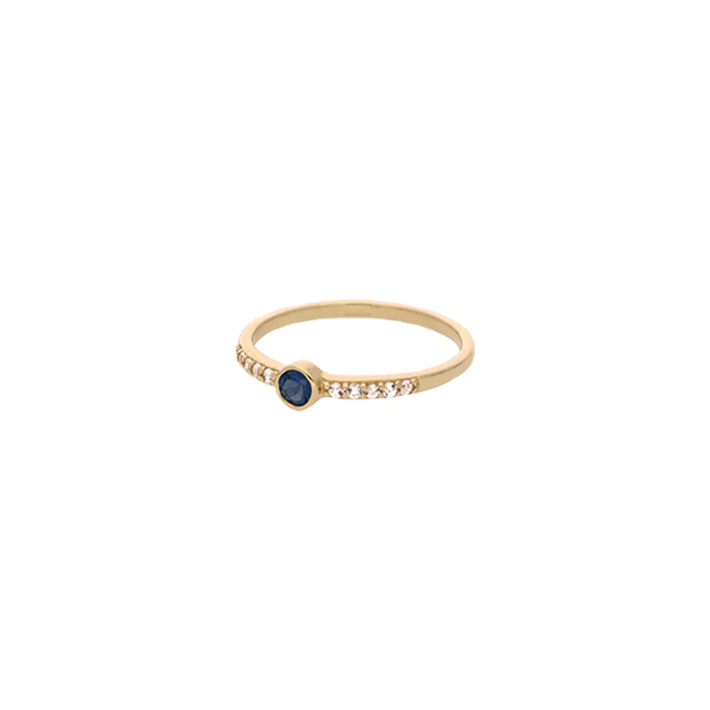9ct Yellow Gold Sapphire CZ Ring - Image 2