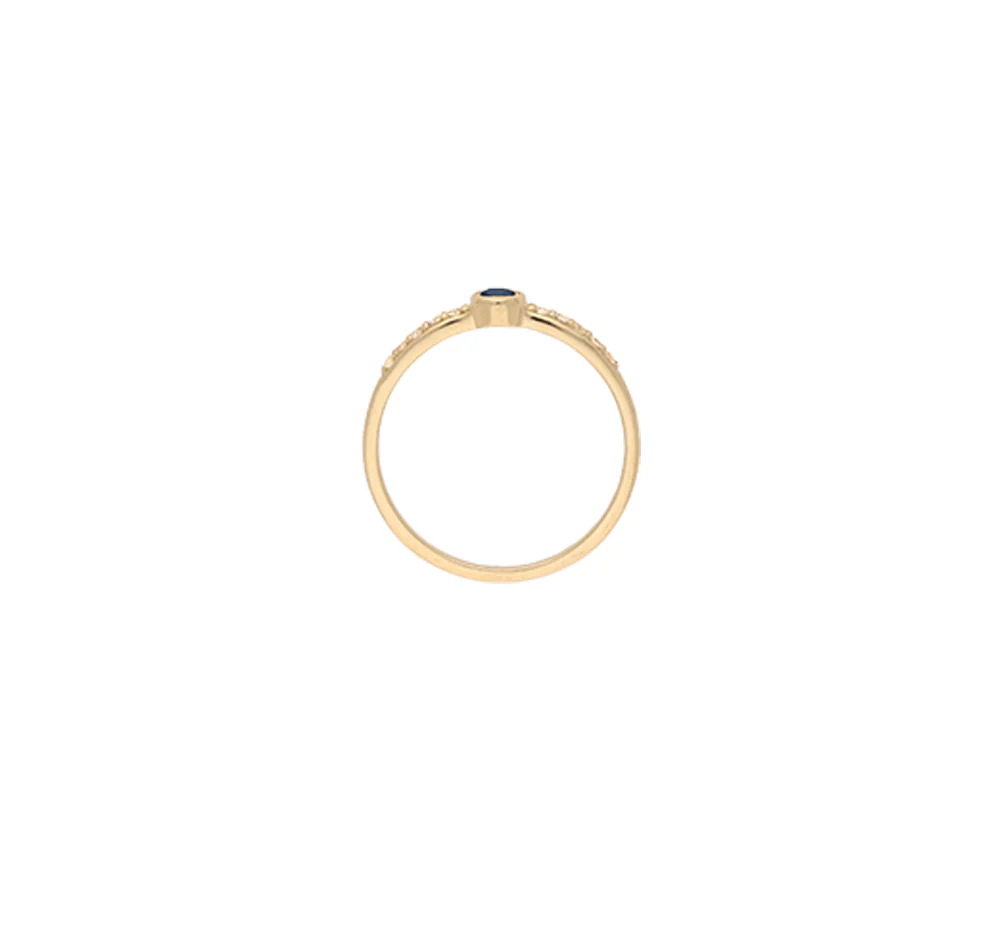 9ct Yellow Gold Sapphire CZ Ring - Image 3