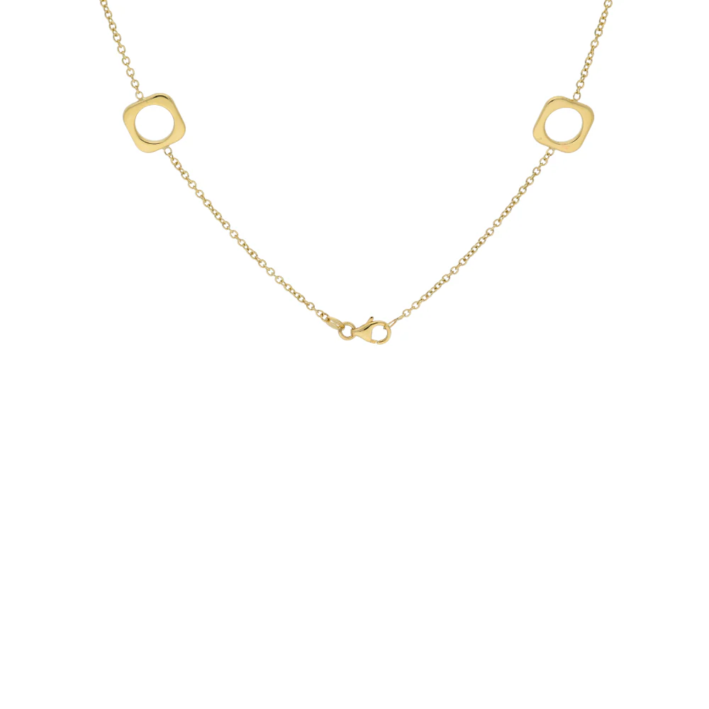 9ct Yellow Gold Square Accent Chain - Image 2