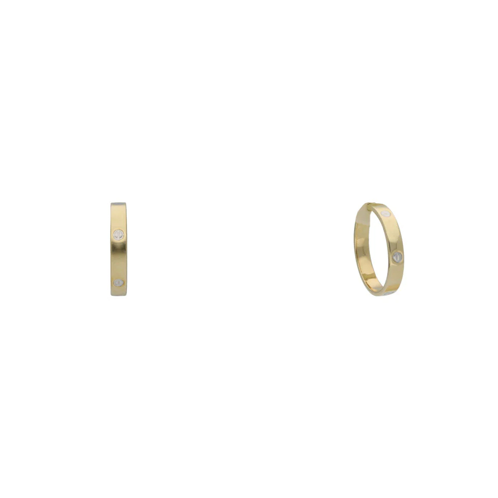 9ct Yellow Gold Stamped 20mm Hoop Earrings - Image 2